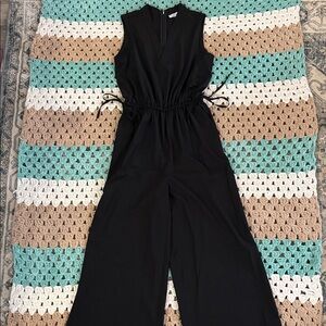 Calvin Klein Black Sleeveless Wide Leg Jumpsuit Womans sz 4